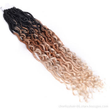 Wholesale River Goddess Locs With Curly Ends Preloop Crochet Hair Synthetic Crochet Braids Twist Braiding Goddess Faux Locs Hair